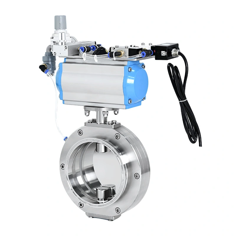 Sanitary Inflatable Seal Eccentric Butterfly Valve With Smart Actuator