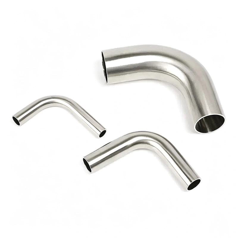 Gomito e tubo BPE a 90° in acciaio inox sanitario